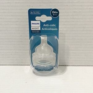 Philips Avent 2-Count Anti-colic 2X Flow 1 Baby Bottle Nipples 0+ Months
